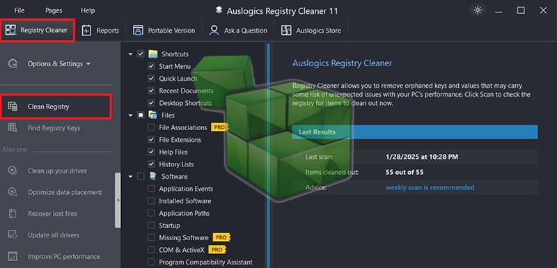 auslogics registry cleaner pro offline installer Free Download - IGetMyPC.com